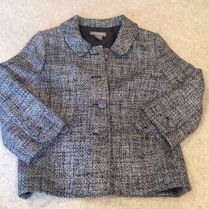 Ann Taylor black and white tweed blazer EUC