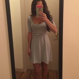 Grey shirt dress