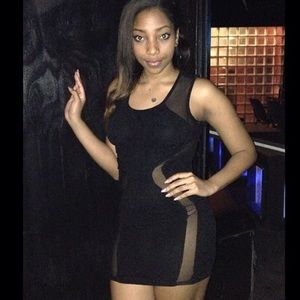 Bodycon dress with sheer sides