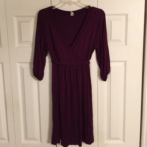 Purple wrap dress