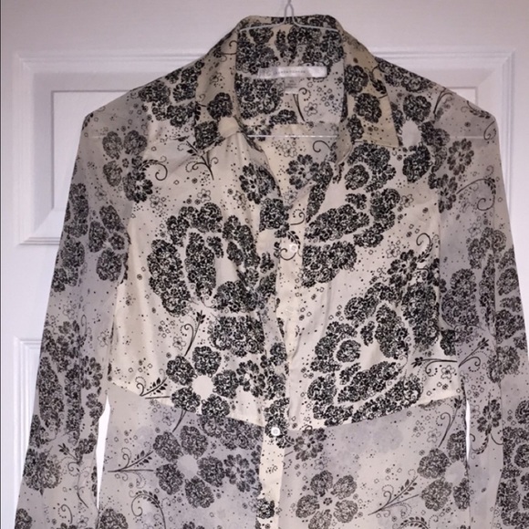 White blouse with black accents