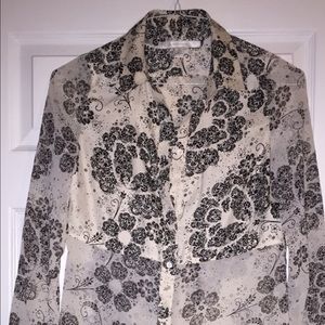 White blouse with black accents