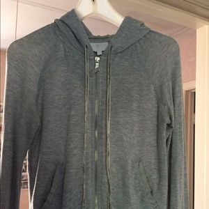 7 for all Mankind Gray Hoodie -Satin Lined Hood