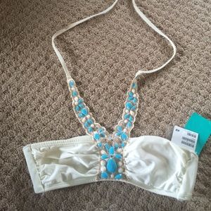 H&M beaded bandeau swim top