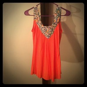 Summery, orange tank top by WetSeal.