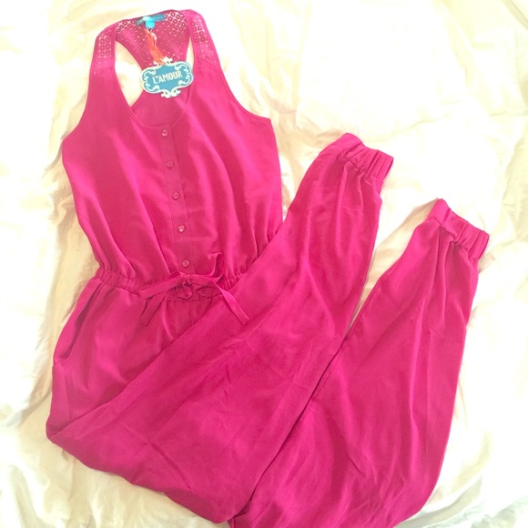 Nanette Lepore Other - L'AMOUR Nanette Lepore Festival Fuchsia Jumpsuit