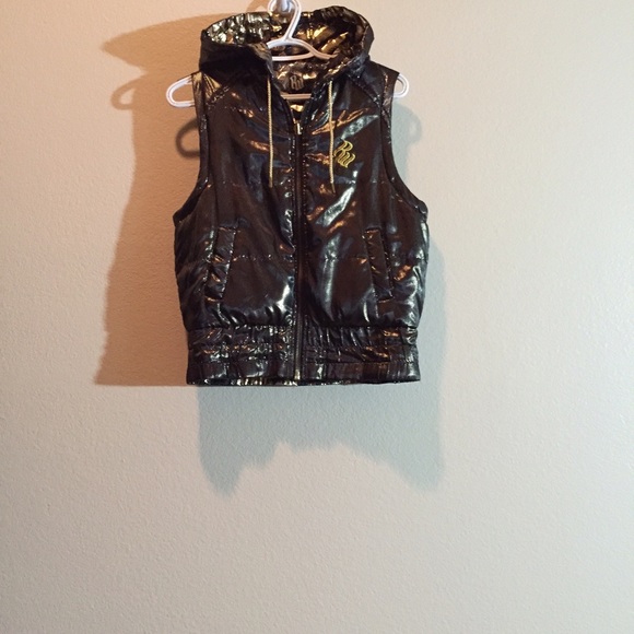Reversible hipster vest - gold/bling