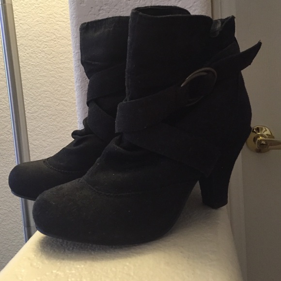Black Low Heel Booties