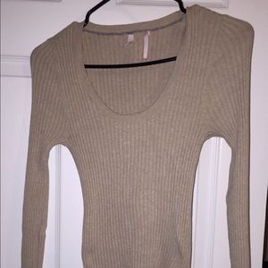 Tan stretch fit sweater
