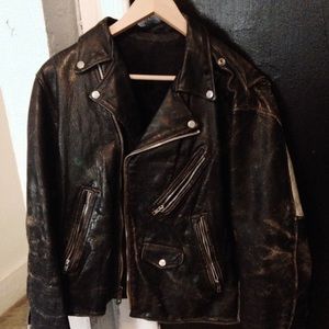 100% leather #vintage biker jacket