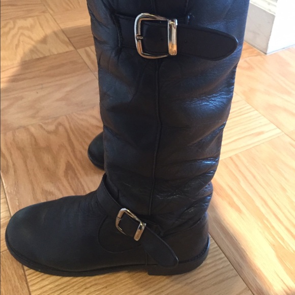 Black leather Aldo boots with buckles