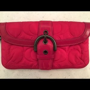 Coach Quilted Wristlet Pink