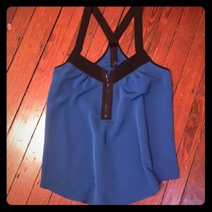 [sold] Blue zipper top