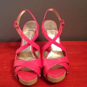 Hot pink guess heels