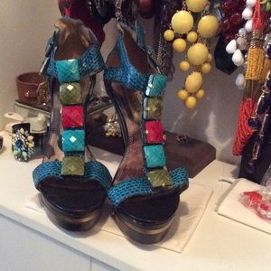 Bebe rhinestone heels.  Size 8