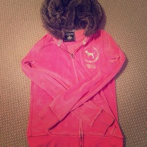 SOLD Pink Victoria secret zip up