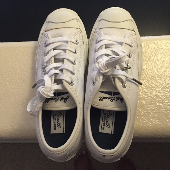 Jack Purcell's Signature All White Leather Chucks
