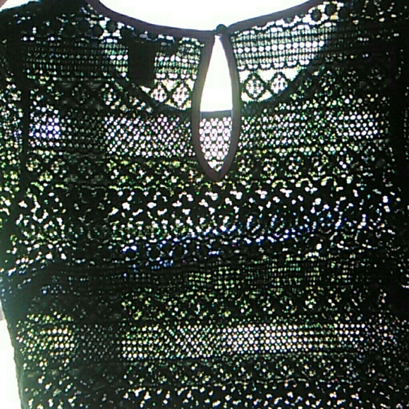 Black &Purple Mesh Top