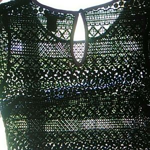 Black &Purple Mesh Top