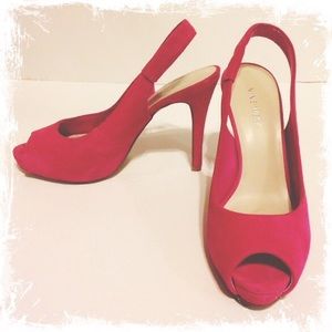 Nine West pink suede heels