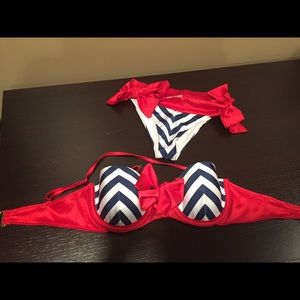 Beach Bunny bikini RED, WHITE AND BLUE!