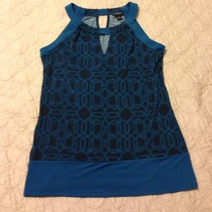 Blue black sleeveless BR top