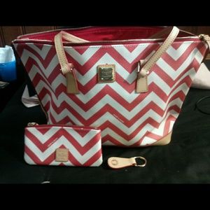 Dooney & Bourke Coated Chevron Tote (Red)