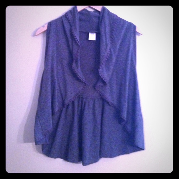 Grey Draped Vest