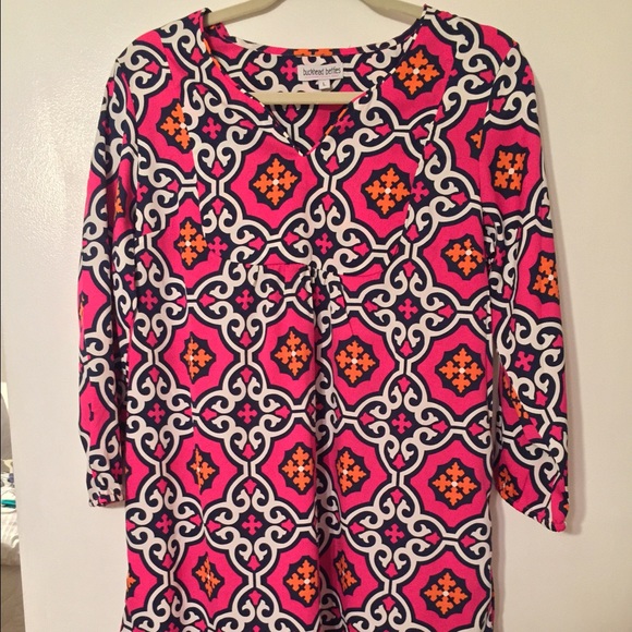Buckhead Betties Magenta & Navy Dress, Size L NWOT