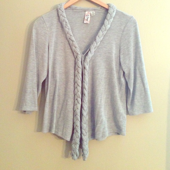 Grey Knotted Edge Sweater