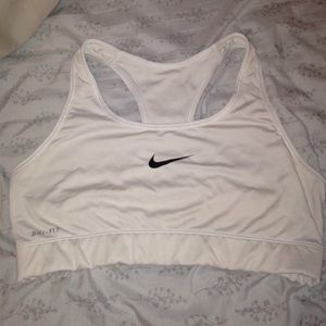 White NIKE sports bra