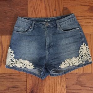BDG lace edge high rise shorts
