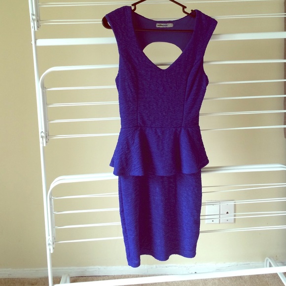 Cobalt Blue Peplum Bodycon Dress