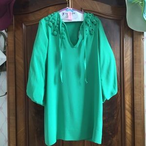 Diane Von Furstenburg Green Silk Dress