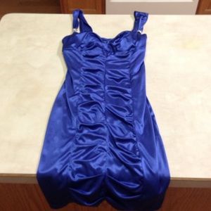 Blue silk dress