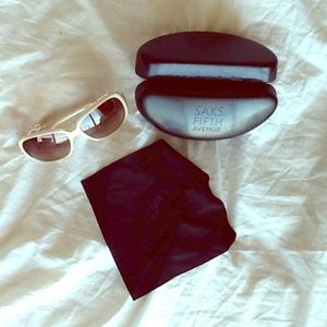 Valentino Cream Square Frame Sunglasses from Sacks