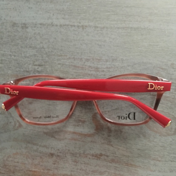 Authentic Dior Eye Glasses.. Brown w red sides..