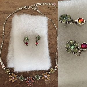 BRIGHTON flower necklace w/matching earrings.