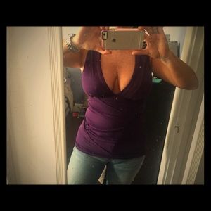 Low cut purple top