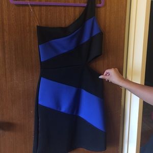 Black and blue dress