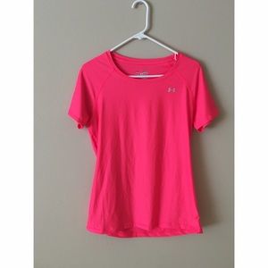 Neon pink workout shirt from Under Armour