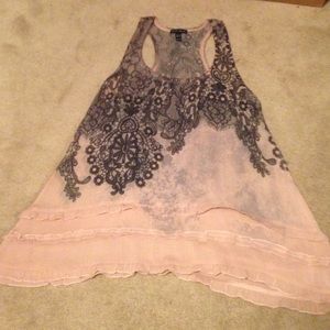 Baby pink and gray tank top