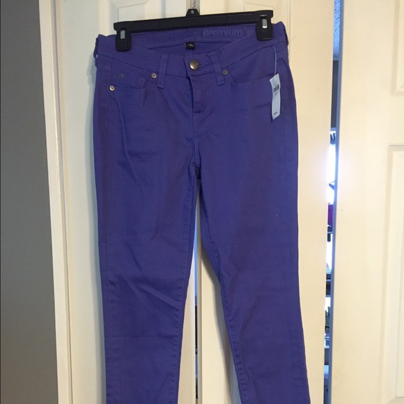 Size 0 purple skinny jeans
