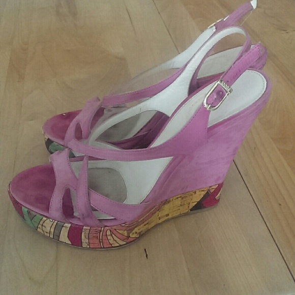 Emilio Pucci Shoes - Emilio Pucci runway suede platform sandals