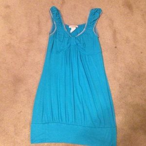 Blue ruffled tank top