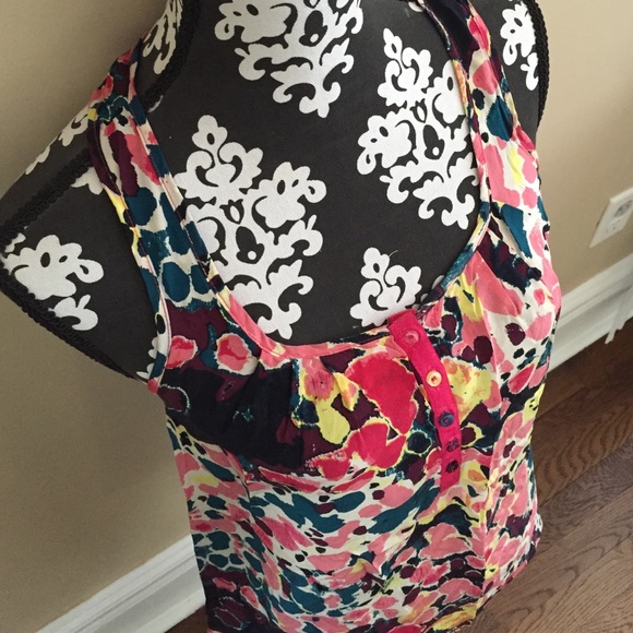 Floral Racerback Silk Top - Picture 2 of 4
