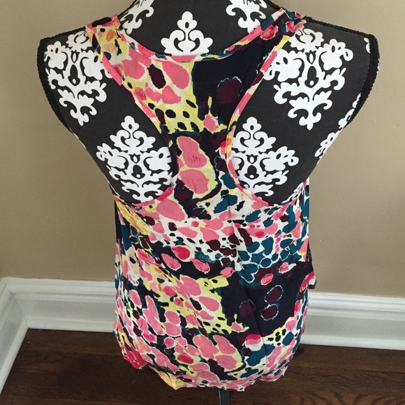 Floral Racerback Silk Top - Picture 3 of 4