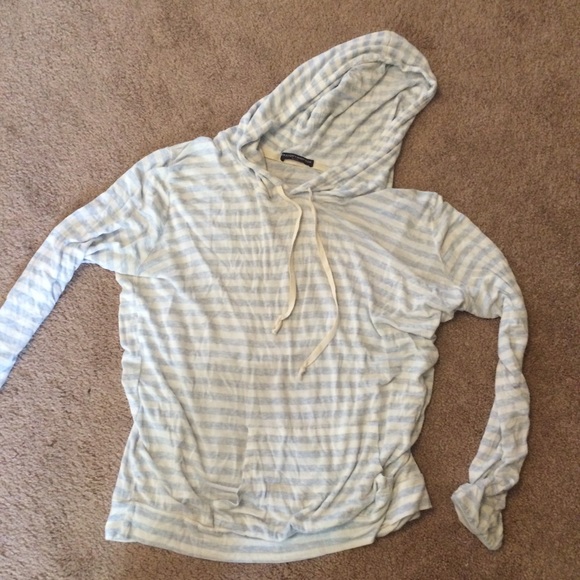 Brandy Melville baby blue & white hoodie