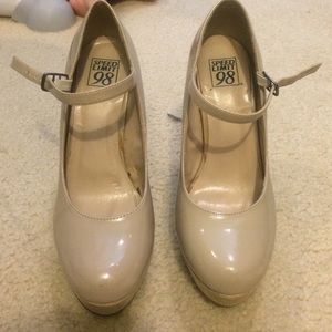 Beige high heels