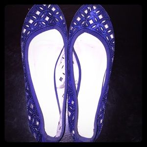 Royal Blue Sequin Flats